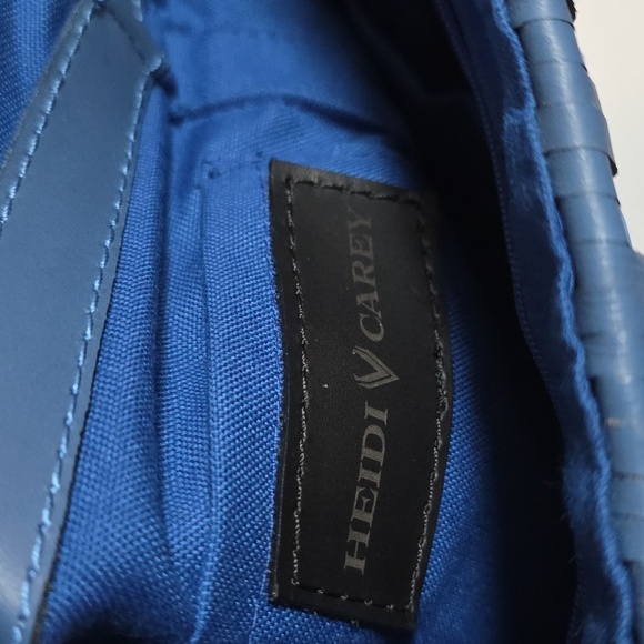 Heidi Carey Blue Woven Leather Freehand Bag. - Picture 11 of 16